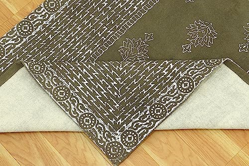 Tapis indien antidérapant et lavable en coton géométrique - 8