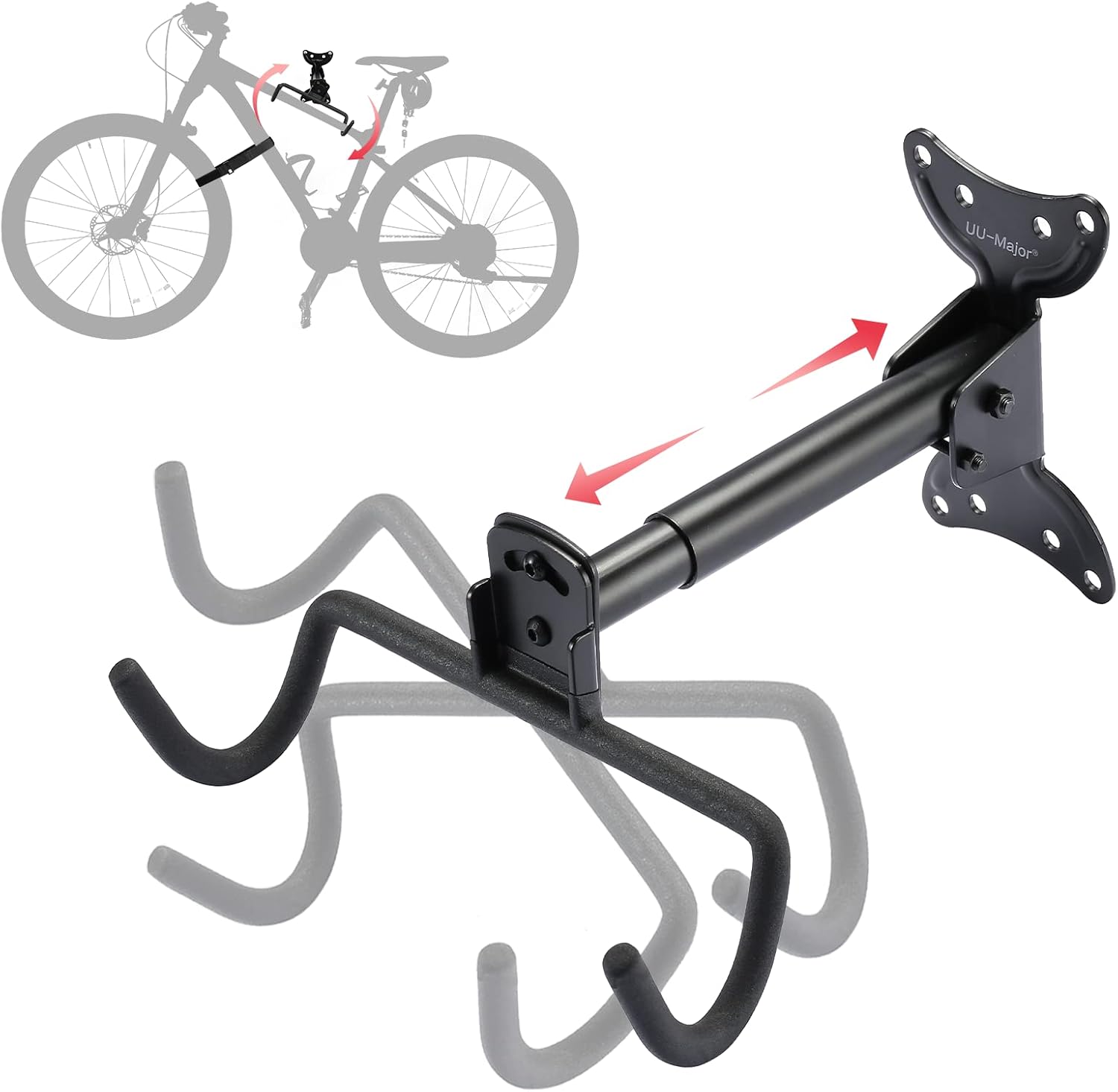 UUMajor Bike Wall Mount,Heavy Duty Bike Hanger, Mounted Bike Hook for Garage Wall