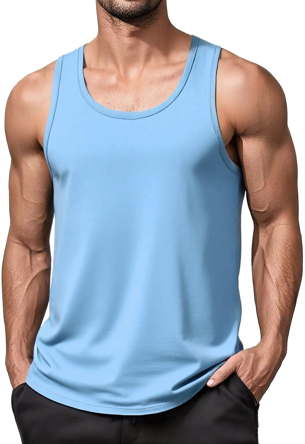 MAGNIVIT Cotton Workout Sleeveless Shirts for Men Quick Dry Muscle Shirt Lightweight Summer Running Tank Tops