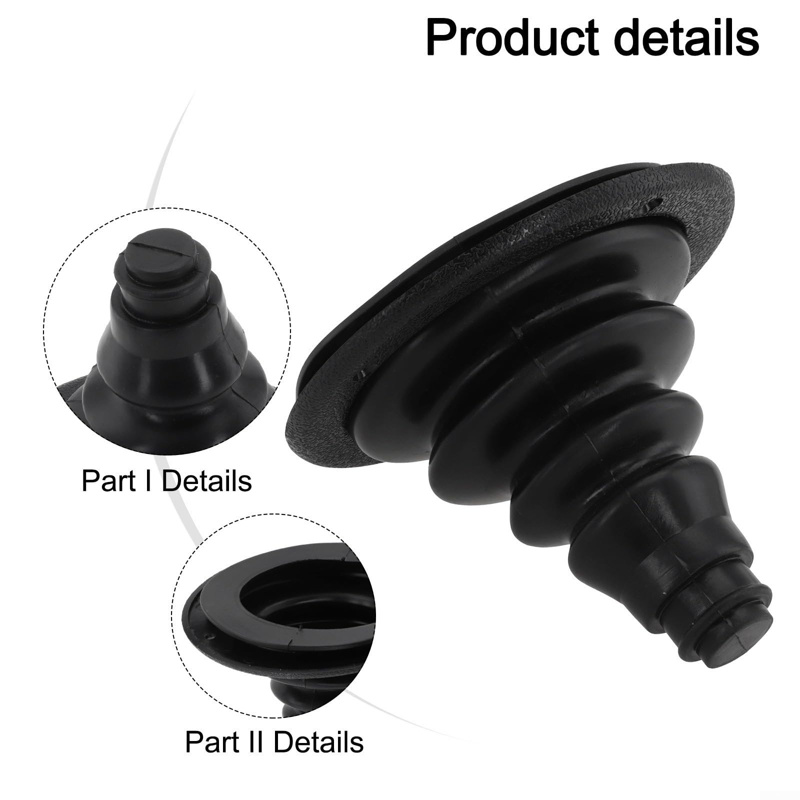 Cuffia in gomma per cavi del cambio per barche, yacht e navi, copertura protettiva a soffietto per barche a motore, 102 x 120 mm, nero o bianco (nero)