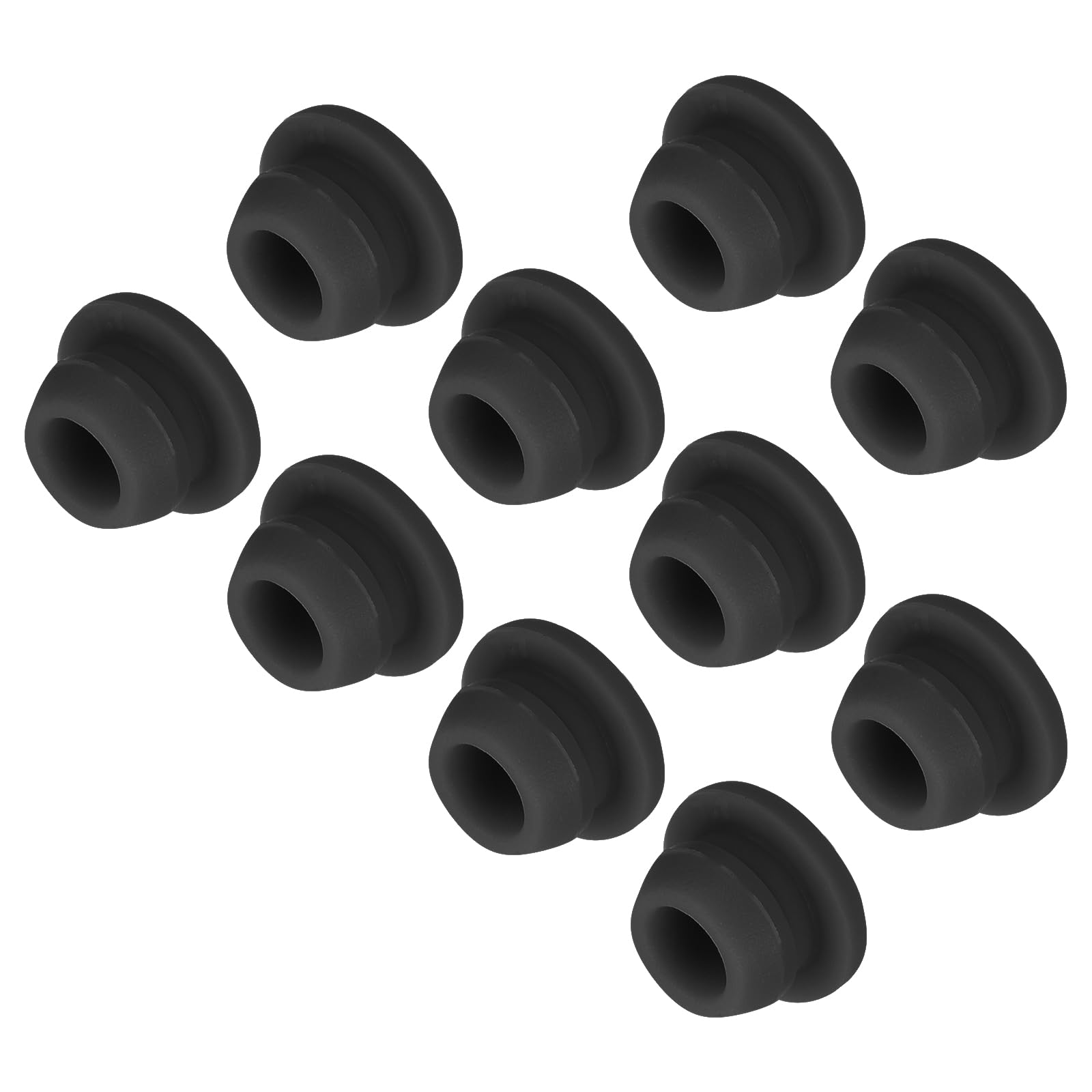 MECCANIXITY 10pcs Silicone Snap in Locking Hole Plugs,7.5mm/0.3 Inch Mounting Diameter Narrow Groove Width 2mm Panel Seal Cover Round for Kitchen