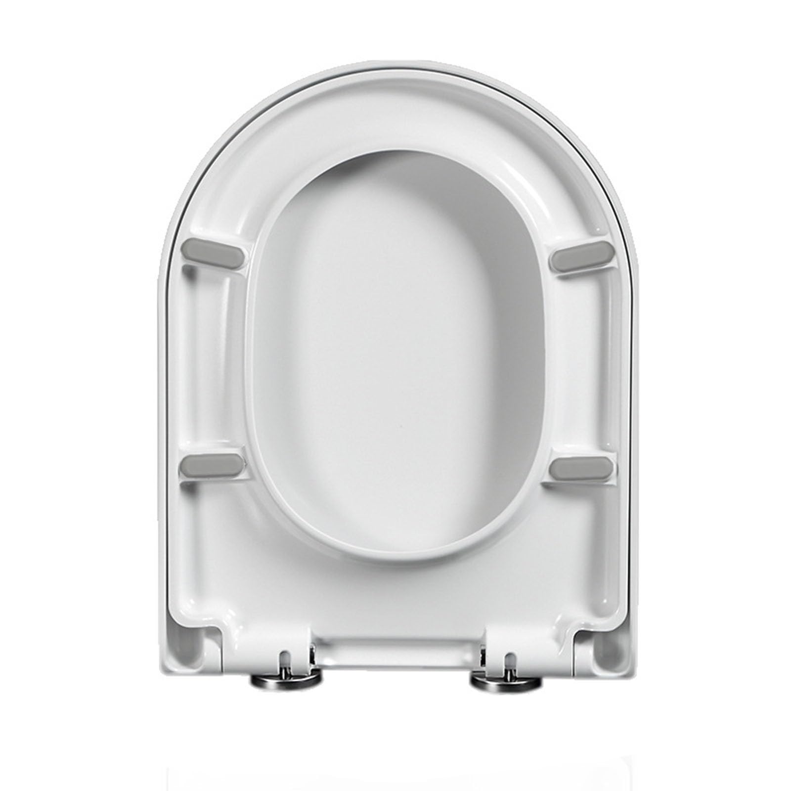 Giural 42x34cm,U Shape Soft Close Toilet Seat, D Shape Toilet Seats with Quick Release for Easy Cleaning, Top Fixing, D Shaped Loo Seat with Adjustable Hinges