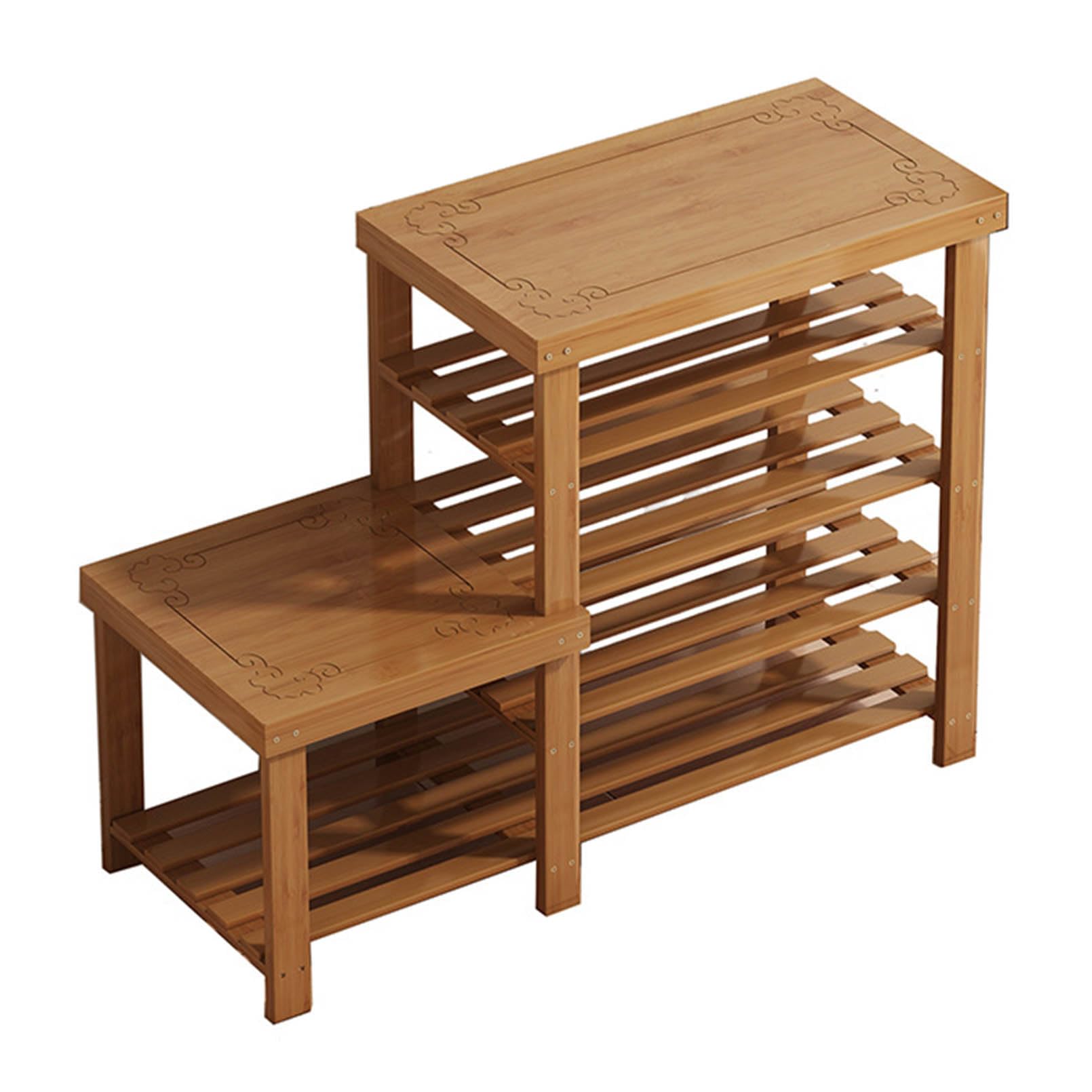 Banc de rangement pour chaussures en bambou naturel pour entrée