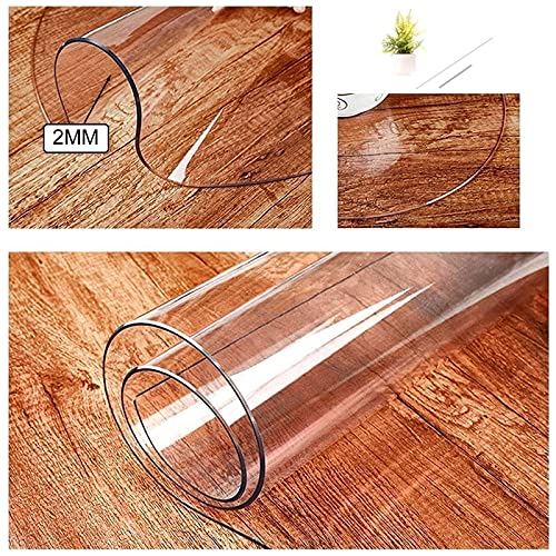 Nappe en plastique PVC transparent imperméable pour table ronde de jardin - 2