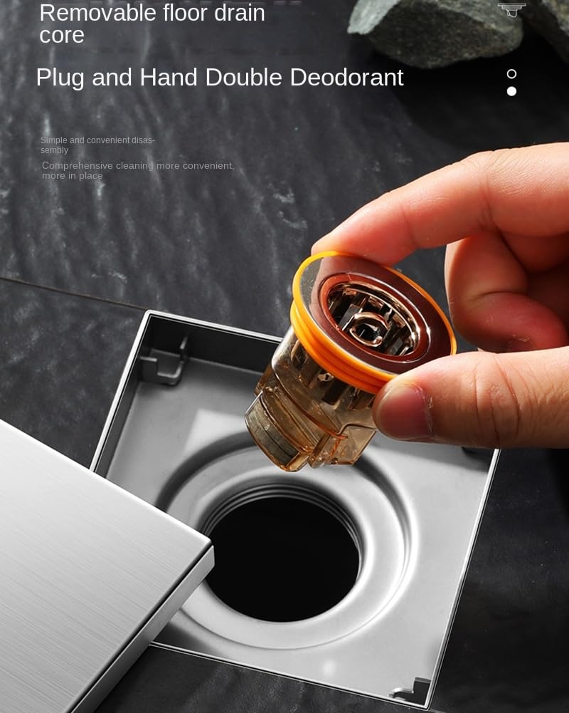 desagüe de Suelo, Drenaje De Piso Acero Inoxidable 304 for Baño(Bamboo Raft High Water Seal Single Use)