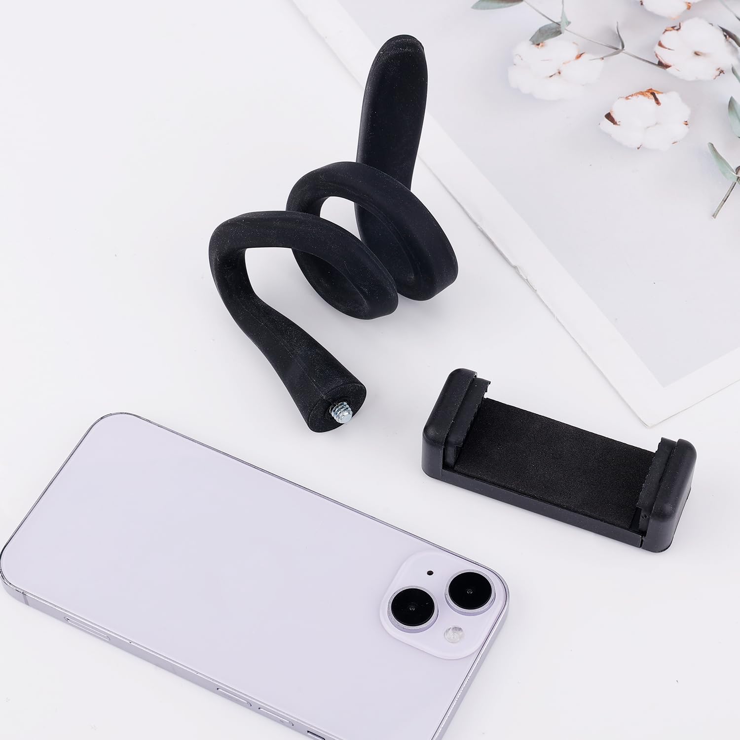 A2C Flexibele telefoonhouder voor sportschool, loopband, Peloton, kinderwagen, winkelwagentje, bureau, draagbare zwanenhals 16,5 inch lange arm telefoonhouder voor 4,7-6,9 smartphones