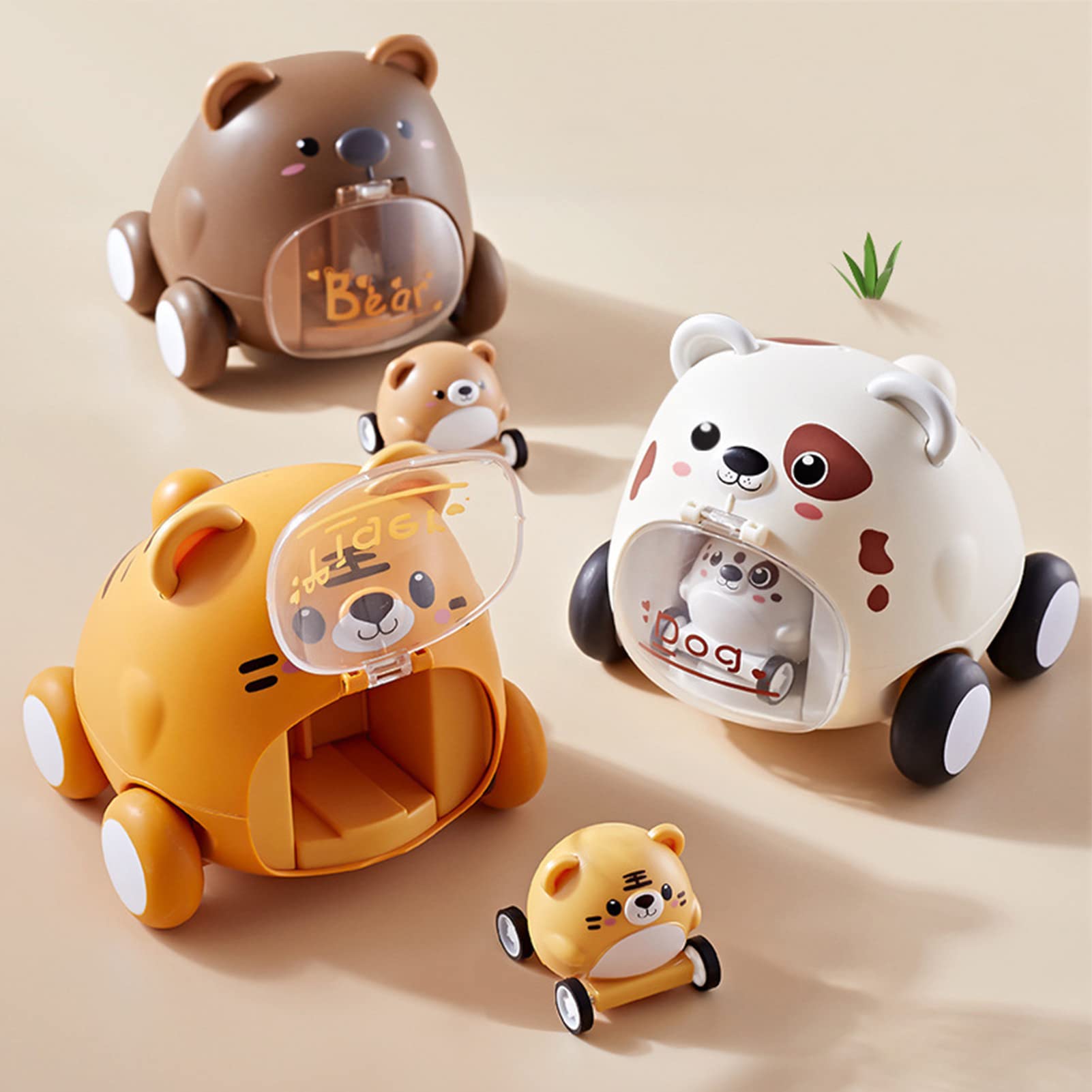 Jouets de Voiture Catapulte, Jouets de Voiture Catapulte pour Enfants, Jouets de Voiture Inertiels D'éjection Alimentés par Friction d'animal de Dessin animé Mignon Interactif