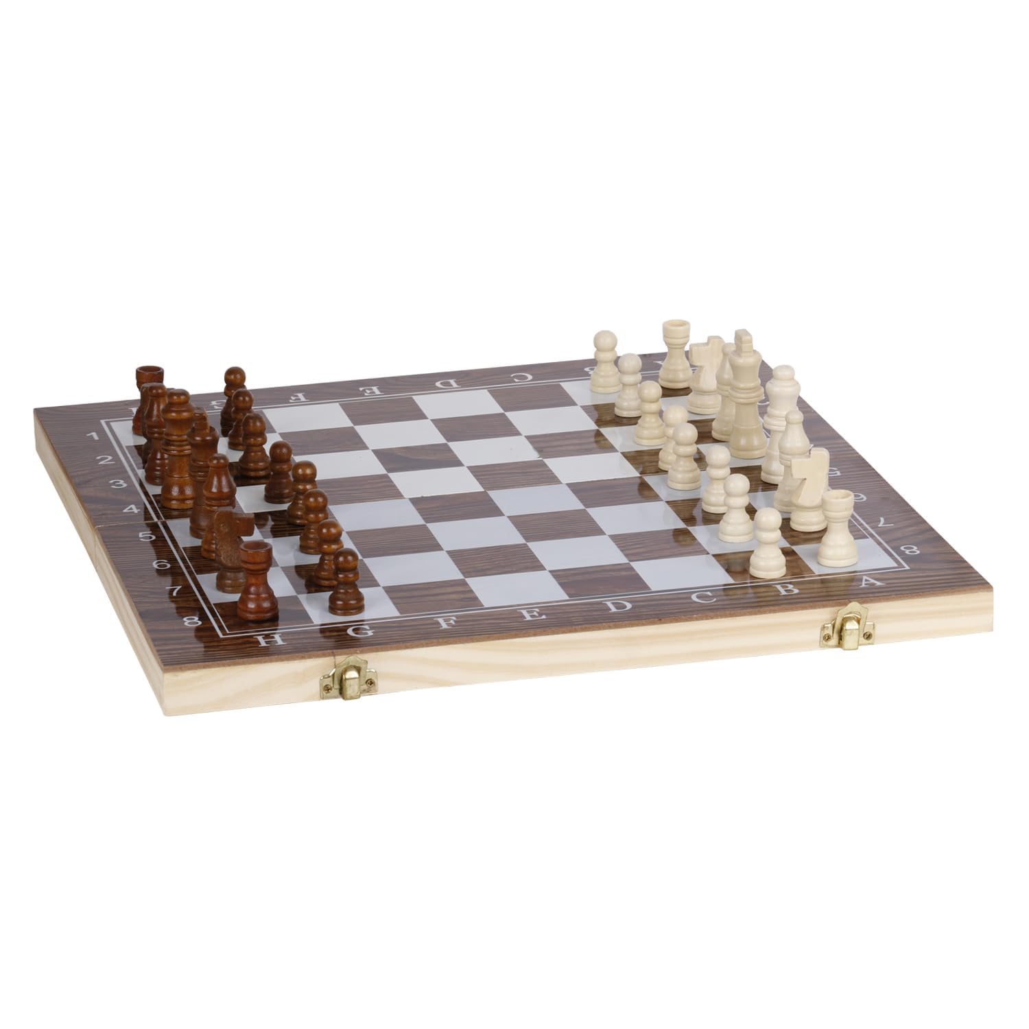 Kartique Juego de tablero de madera 3 en 1 de ajedrez, damas y backgammon tamaño 15 x 15 pulgadas