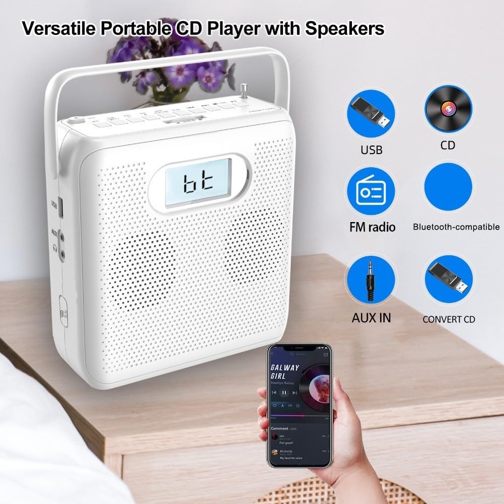 Lettore CD portatile Con per FM Radio USB HiFi Altoparlanti Per La Casa Viaggi Car Audio Musica Esperienza di Ascolto