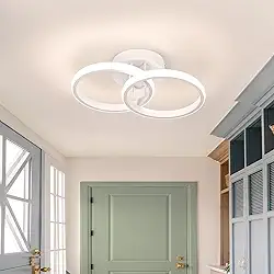 BEMMY Luminária de Teto, Lustre Redondo com Holofote, Quarto, Cozinha, Sala de Estar, Decoração, Lustre Regulável com Luz Ajustável em 3 Cores 85-165V 27 * 17cm (Branco)