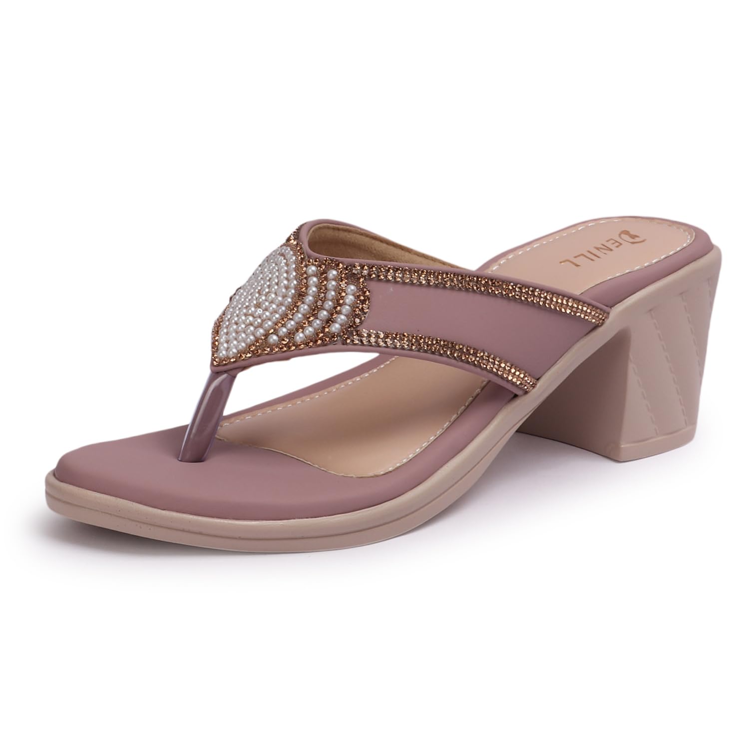 denill Women's Stylish Block Heels Open-Toe Sandals with Anti-Skid Sole & Cushioned Footbed For Girls & Women-picture-12