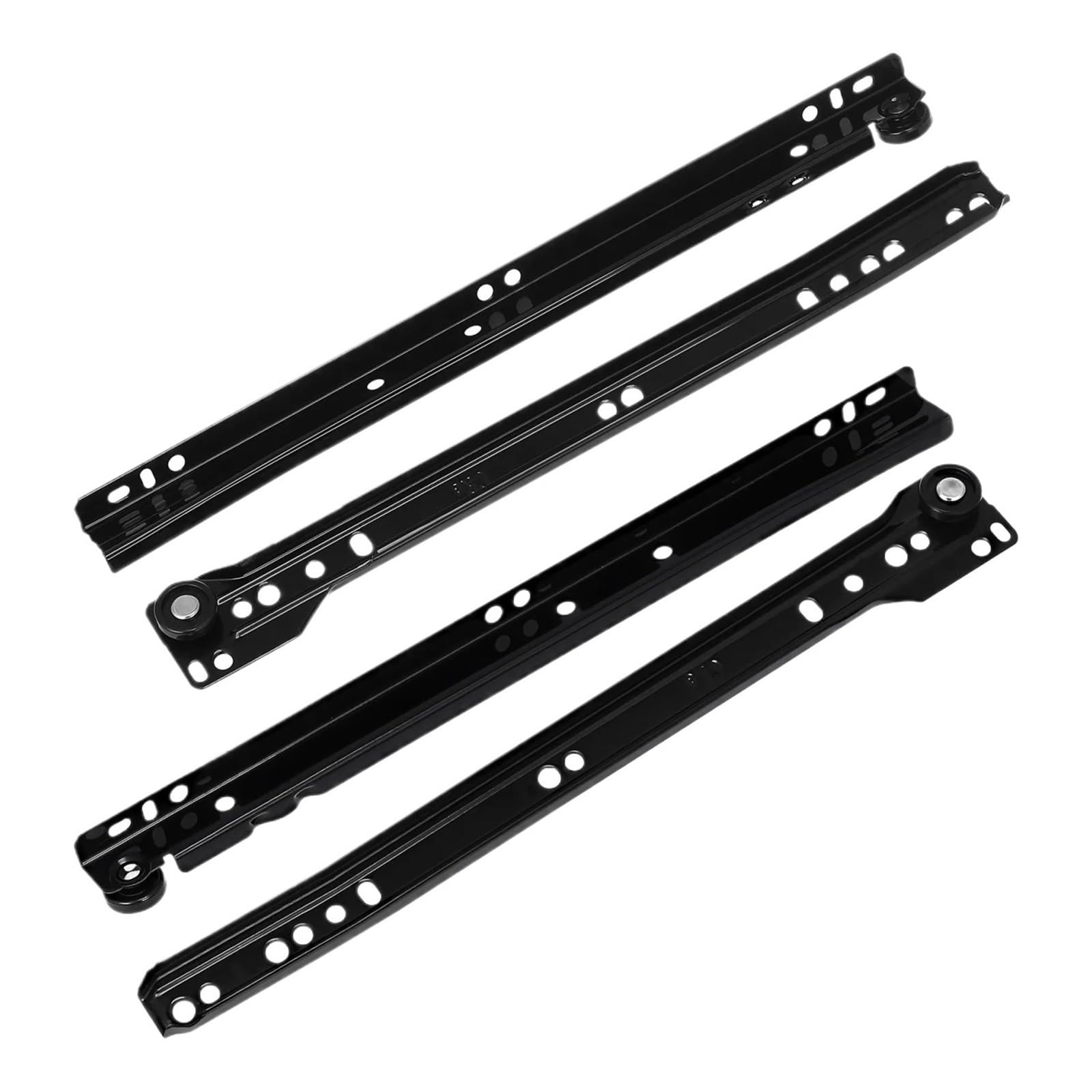 Guías para cajones con cojinetes de bolas montados 1 Par De Guías Cajón Montaje Inferior Alta Resistencia Metal For Muebles Gabinetes Cocina