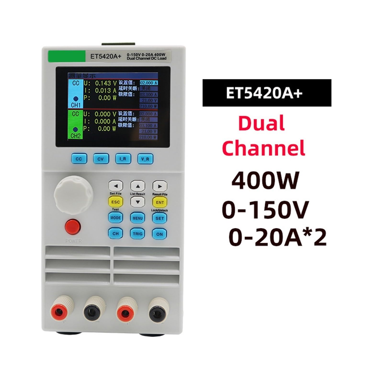 Probador de capacidad de batería de carga electrónica de CC programable de canal único/doble, 400W 150V/500V (Size : ET5410A Upgrade Set)