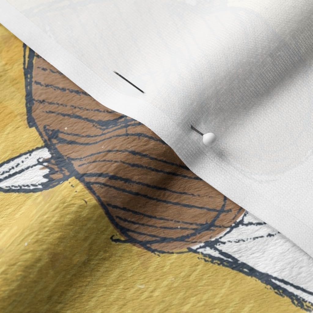 Spoonflower Fabric - Beagle Puppies Dogs Puppy Animal Cute Pet Mustard Brown Navy Yellow Printed on Minky Fabric by The Yard - Sewing Baby Blankets Quilt Backing Plush