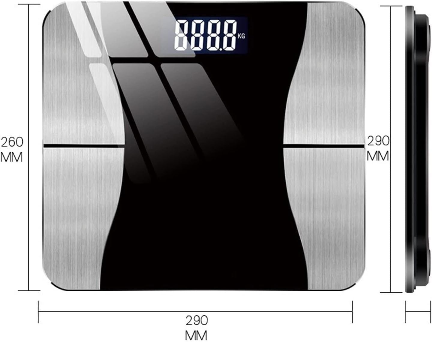 Body Fat Scale, Waga Łazienkowa Z Wyświetlaczem LED Cyfrowa Waga Do Pomiaru Tkanki Tłuszczowej Wielofunkcyjna Waga Do Użytku Domowego Body Weight Bathroom Scales(Pink)