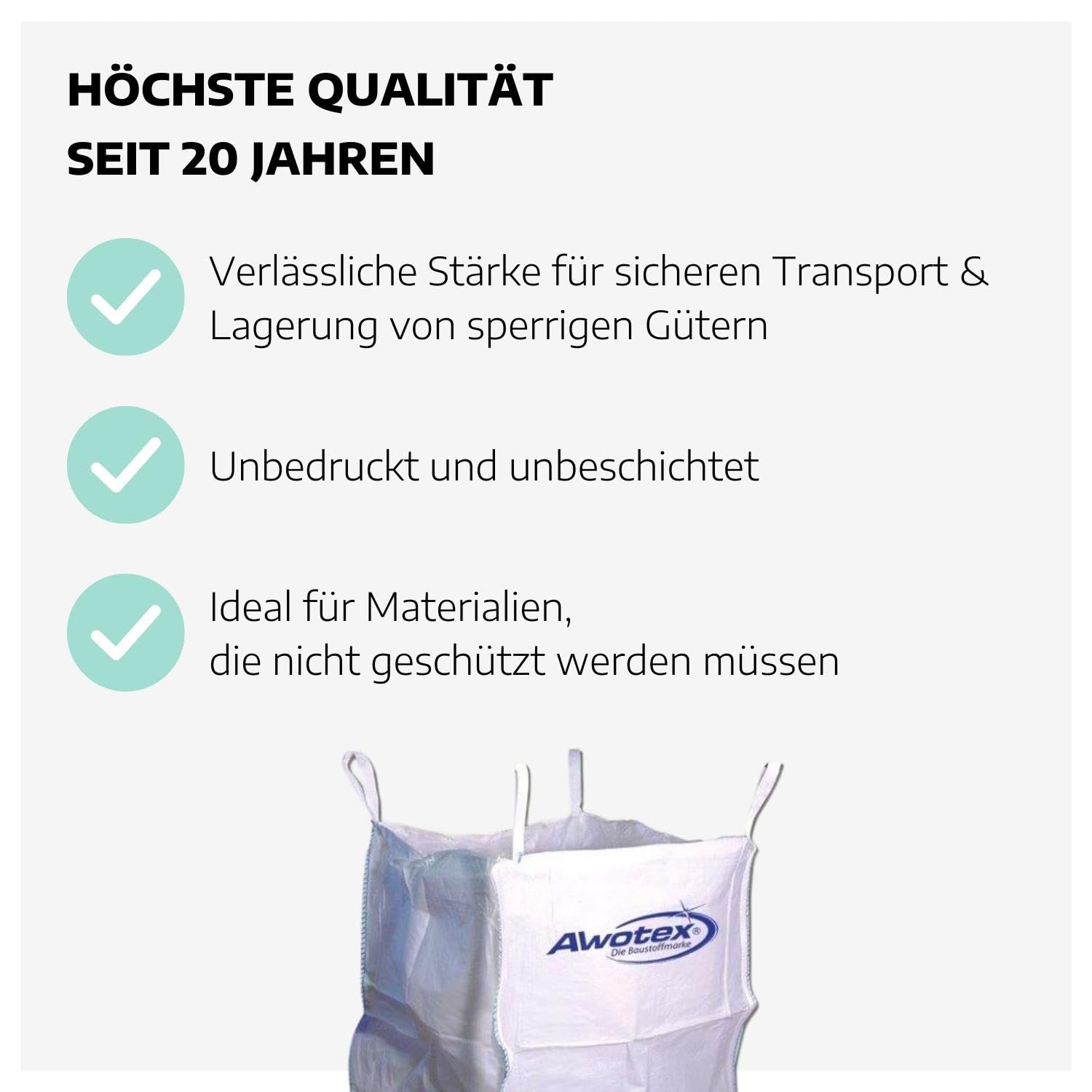 Steine Big Bag 90x90x90 cm unbeschichtet I 25 Stück