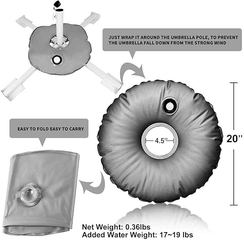 Miniatura 4 de MILIMOLI Soporte portátil plegable para sombrilla de playa, soporte portátil para sombrilla de patio, anclaje de sombrilla para exteriores, con