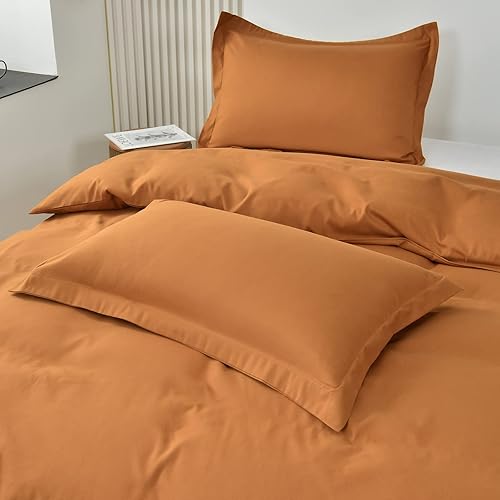 Miniatura 6 de PALAKANA Juego de funda de edredón tamaño King, 3 piezas, 100% algodón lavado, transpirable, duradero, suave, cómodo, juego de ropa de cama sólido