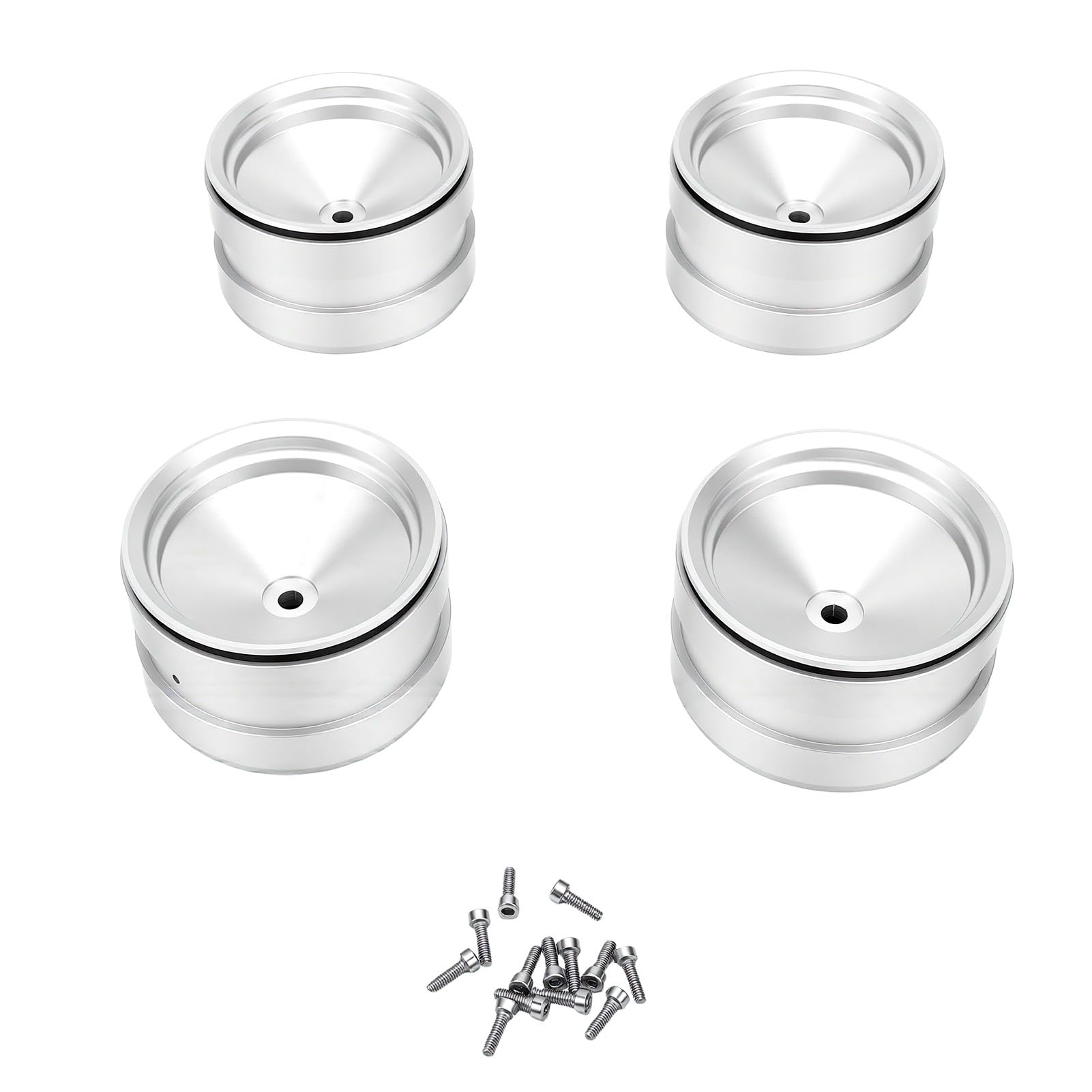 Dilwe Piasty kół Gąsienic RC 1/10, Stop Aluminium, 2,2 Cala, 185 G (SILVER)