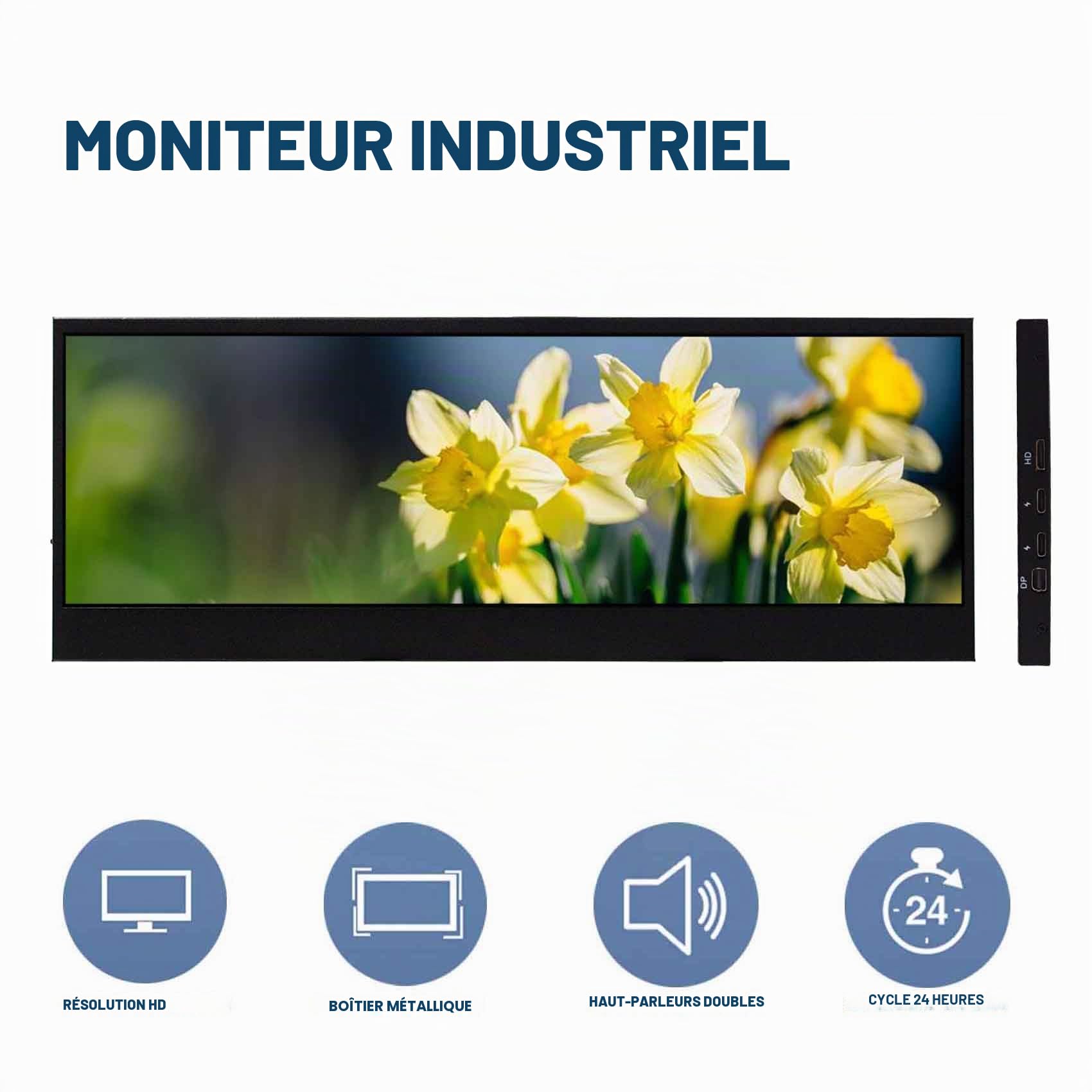 VSDISPLAY Moniteur Tactile Portable, écran 4K IPS de 14 Pouces, 3840 x 1100