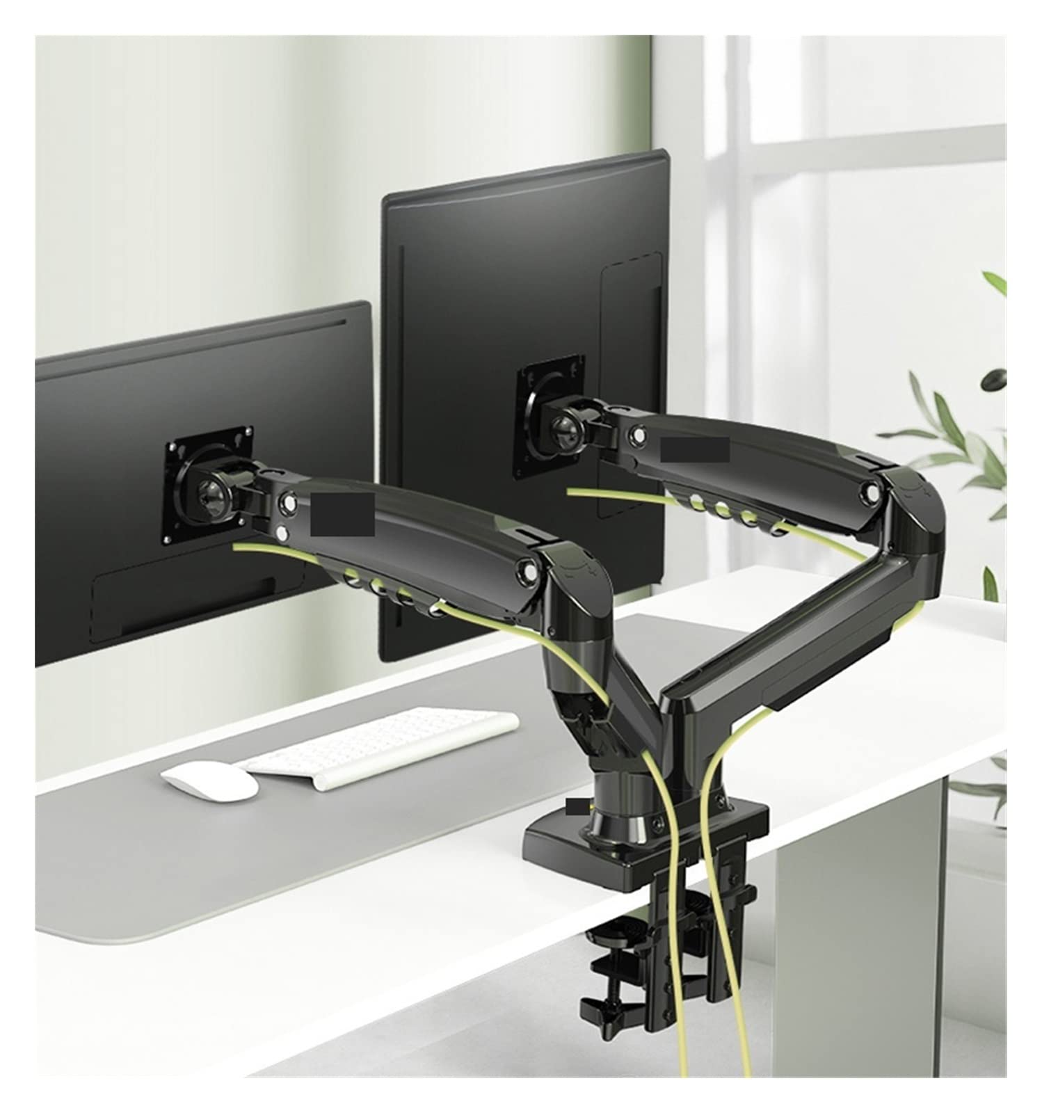 Brazo para Monitor F160 con Resorte De Gas, Rotación De 360 Grados, para Escritorio, Soporte Doble para Monitores De 17" A 27", con USB 3.0, Soporta Cargas De 2 A 9 Kg Ca,con Un Usb3.0-1