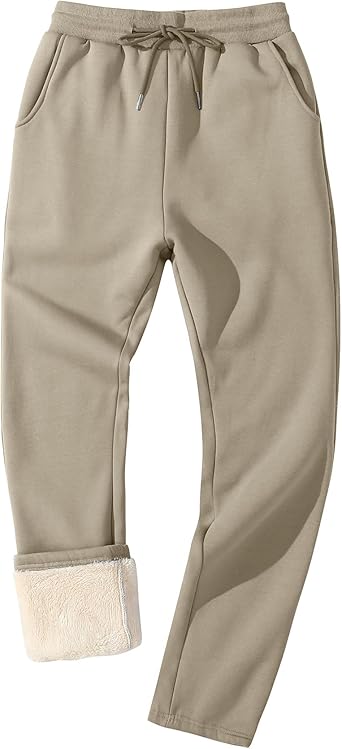Flygo Men's Fleece Lined Sherpa Sweatpants Winter Warm Pants Jogger Lounge Athletic Pant with Pockets
