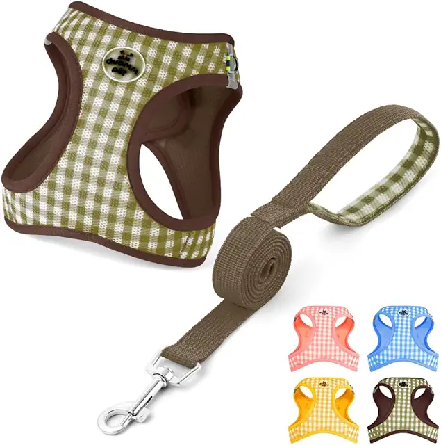 Arnés Cão Antitirones Reflectante Ajustable para Perros Pequeños y Gatos - Marrón XS