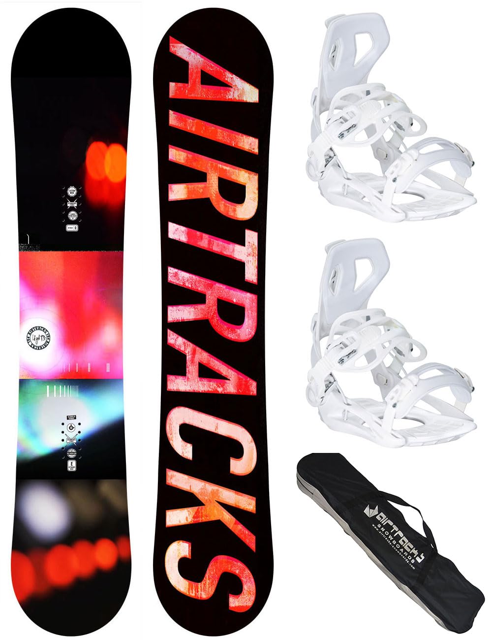 AIRTRACKS Set da snowboard da donna Lights Rocker + attacco snowboard Star o Master W Fastec + Sb Bag 138 144 148 54 cm