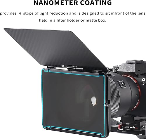 Miniatura 6 de FOTGA Nano 4 x 5.65 ND16 Filtro de densidad neutra, vidrio óptico ND1.2 (4 paradas) Recubrimientos multicapa MC Cinema Square ND Filter para caja