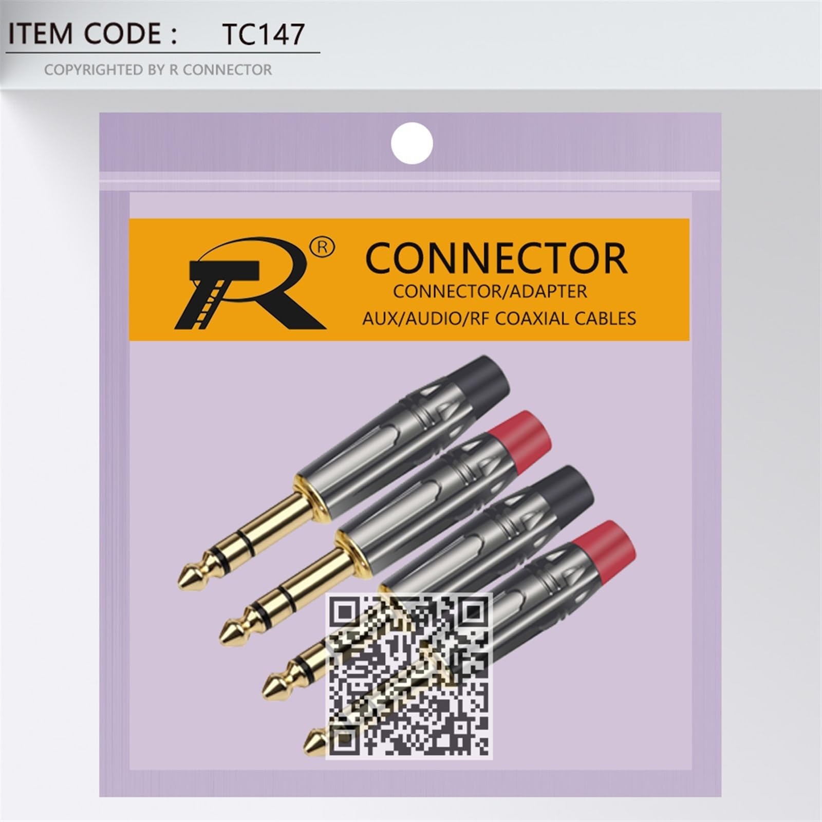 10PCS Stereo Jack 6,35 MM Stecker Draht Stecker Mikrofon MIC 6,3 MM Stecker Audio Video DIY (Color : Red)