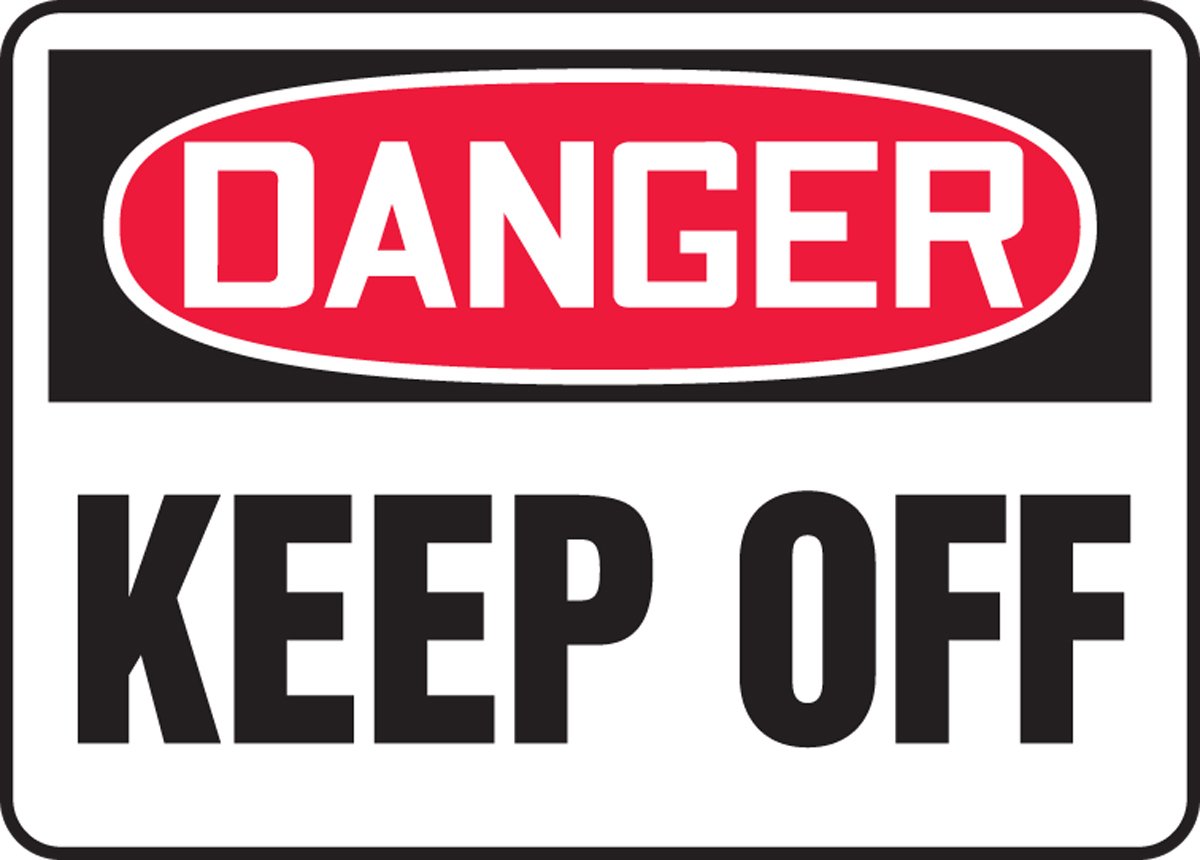 Panneau aluminium résistant Danger Keep Off Accuform 10x14" avec perforation de montage - 2