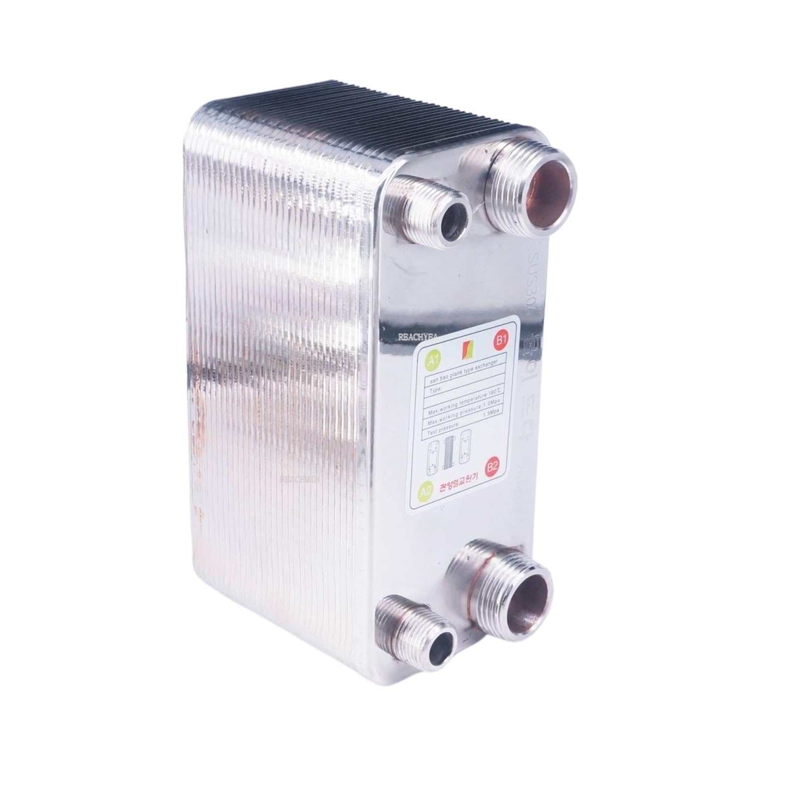 Zxzzas Men's One Color Heat Exchanger, 32 Plates Heat Exchanr Beer Wort Chiller Cooler Sus 304 Stainless Steel For Homebrew Cooling