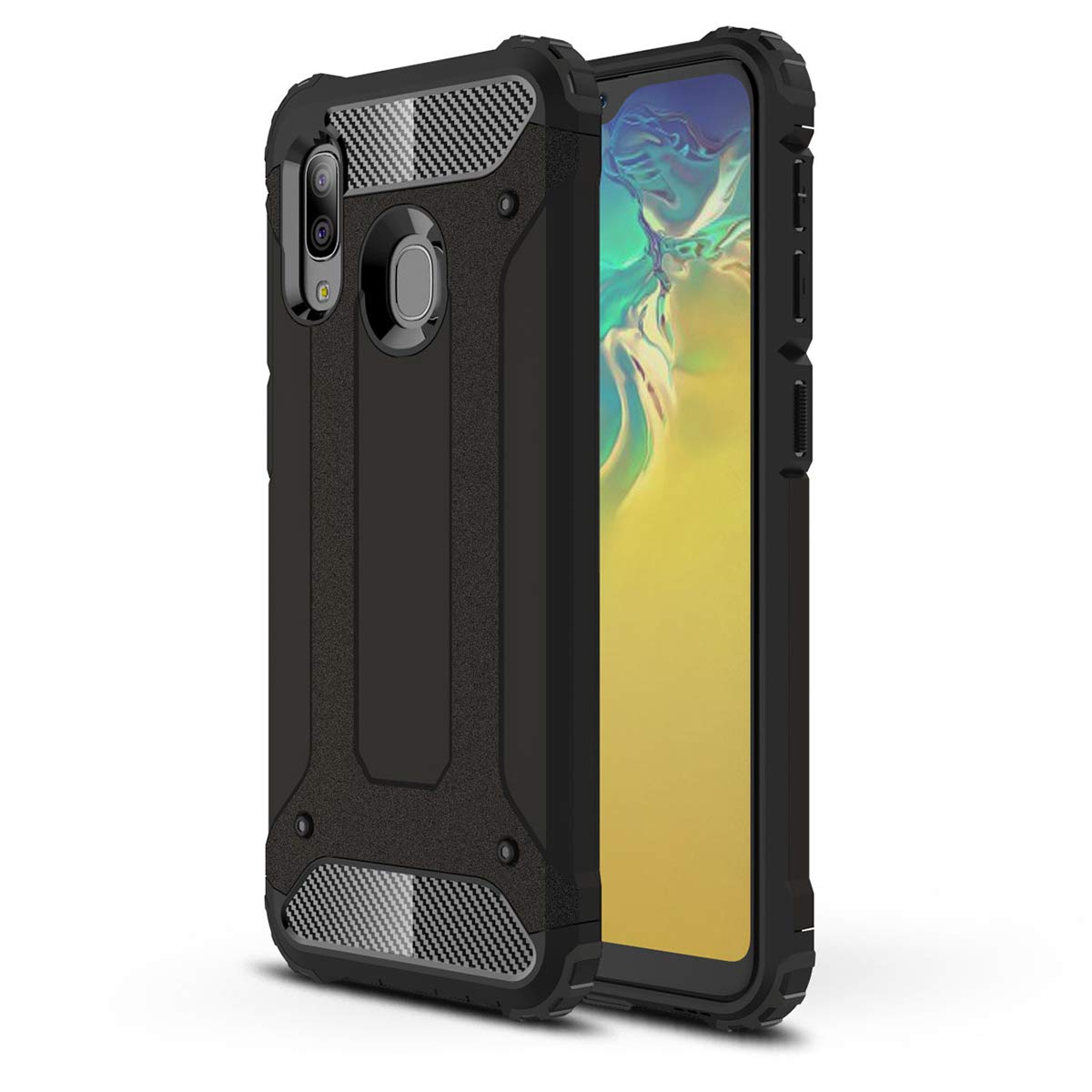 DYIGO Case Compatible with Samsung Galaxy A20e,Solid and durable protective cover Four-corner airbag drop-proof mobile phone case(black)