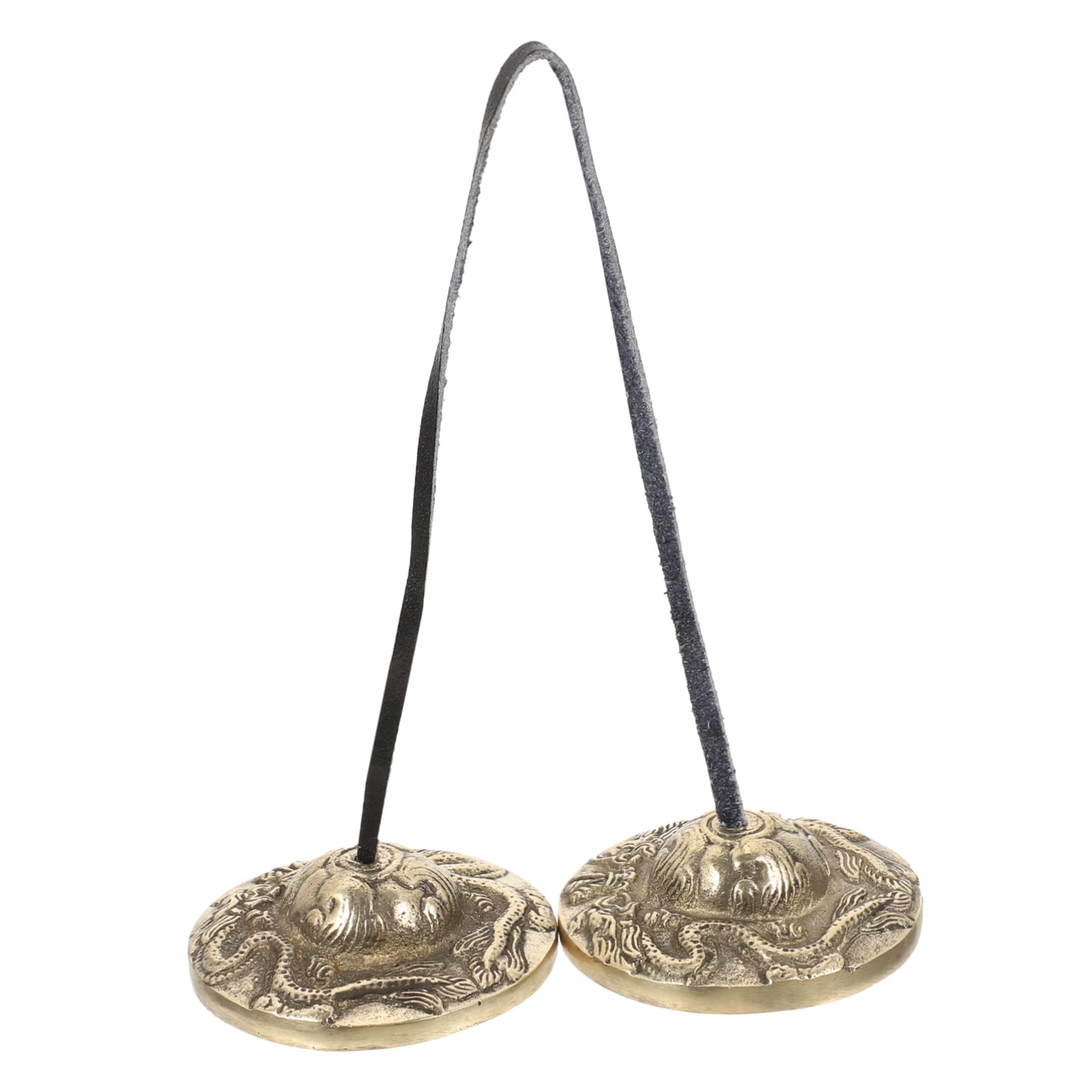 BESTonZON Meditation Hand Bell Cymbal Vintage Percussion Instrument Simple Operation Sound