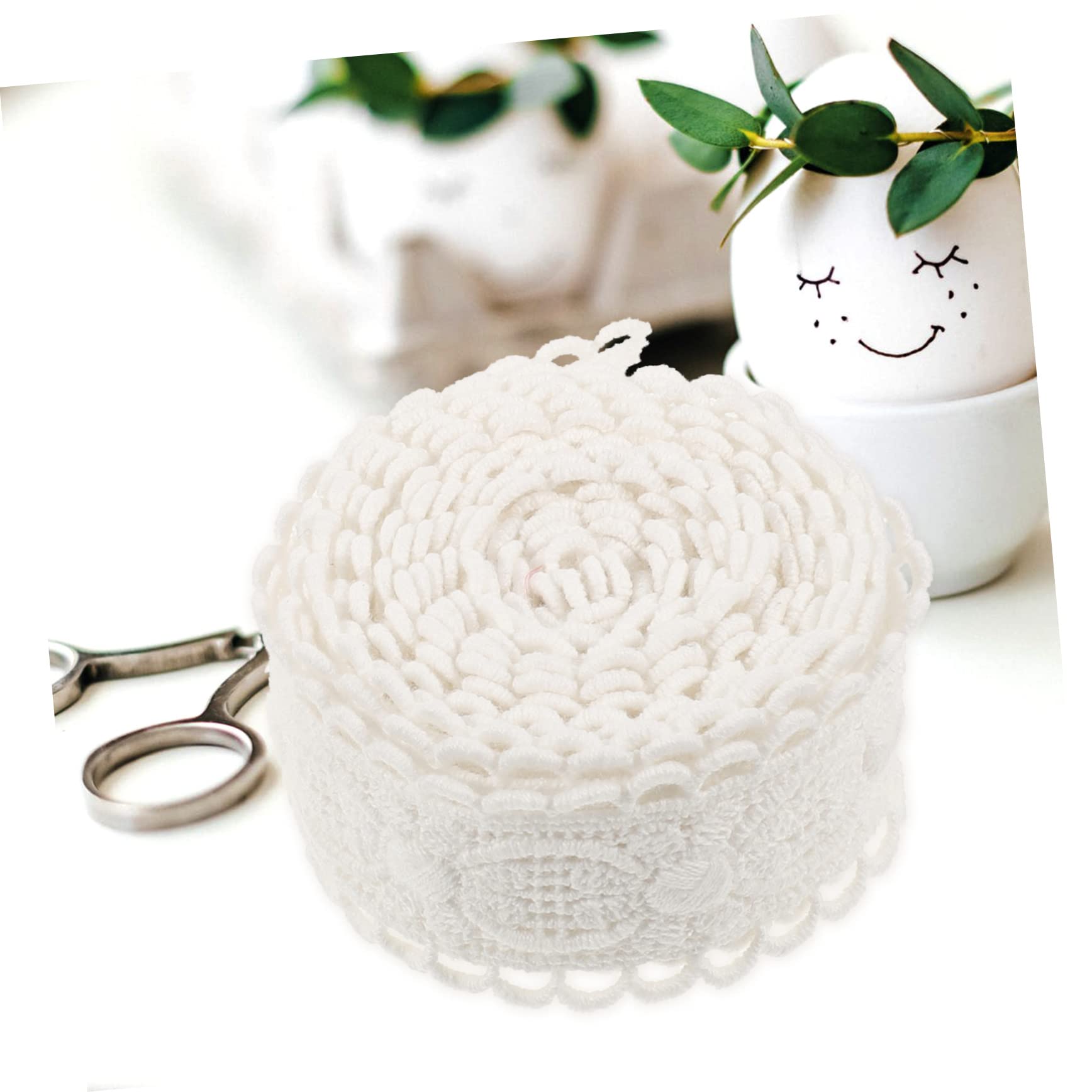 12 Rollos Cordón adornos de encaje de algodón molduras decorativas Decoración de encaje Material de para cortinas y manteles ribete de tela de de ropa