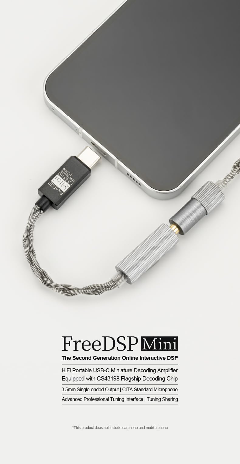 Moondrop FreeDSP Mini HiFi przenośny miniaturowy wzmacniacz dekodowania USB-C CS43198 3,5 mm adapter CITA wzmacniacz DAC