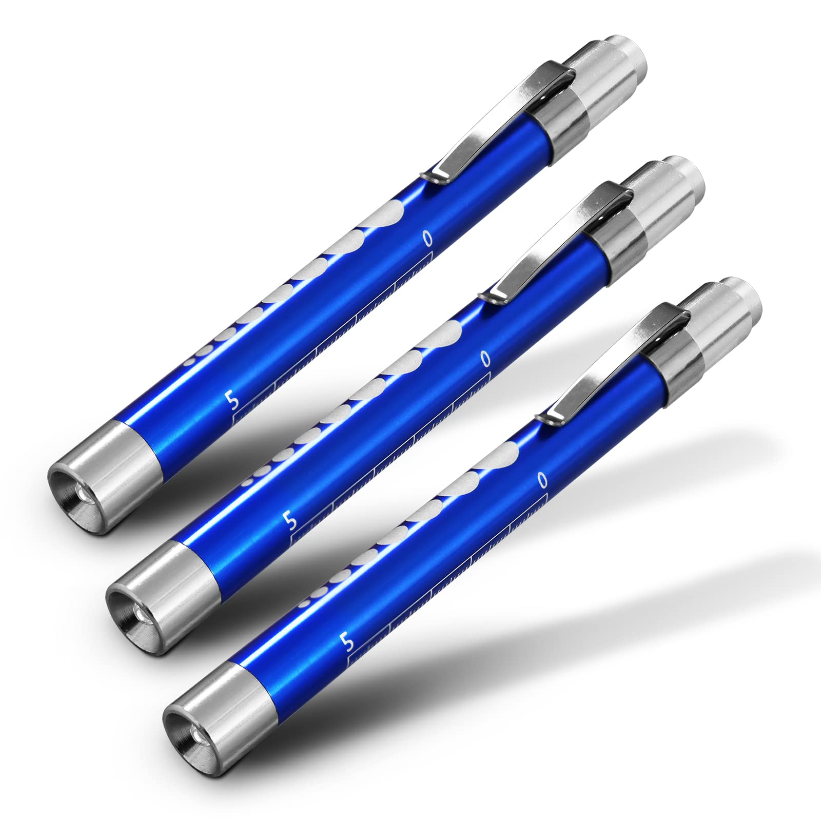 RE-GEN Doctors Nurses Reusable Aluminium LED Pen Light Diagnostics Inspection Penlight Pocket Torch Flashlight (3, Blue)