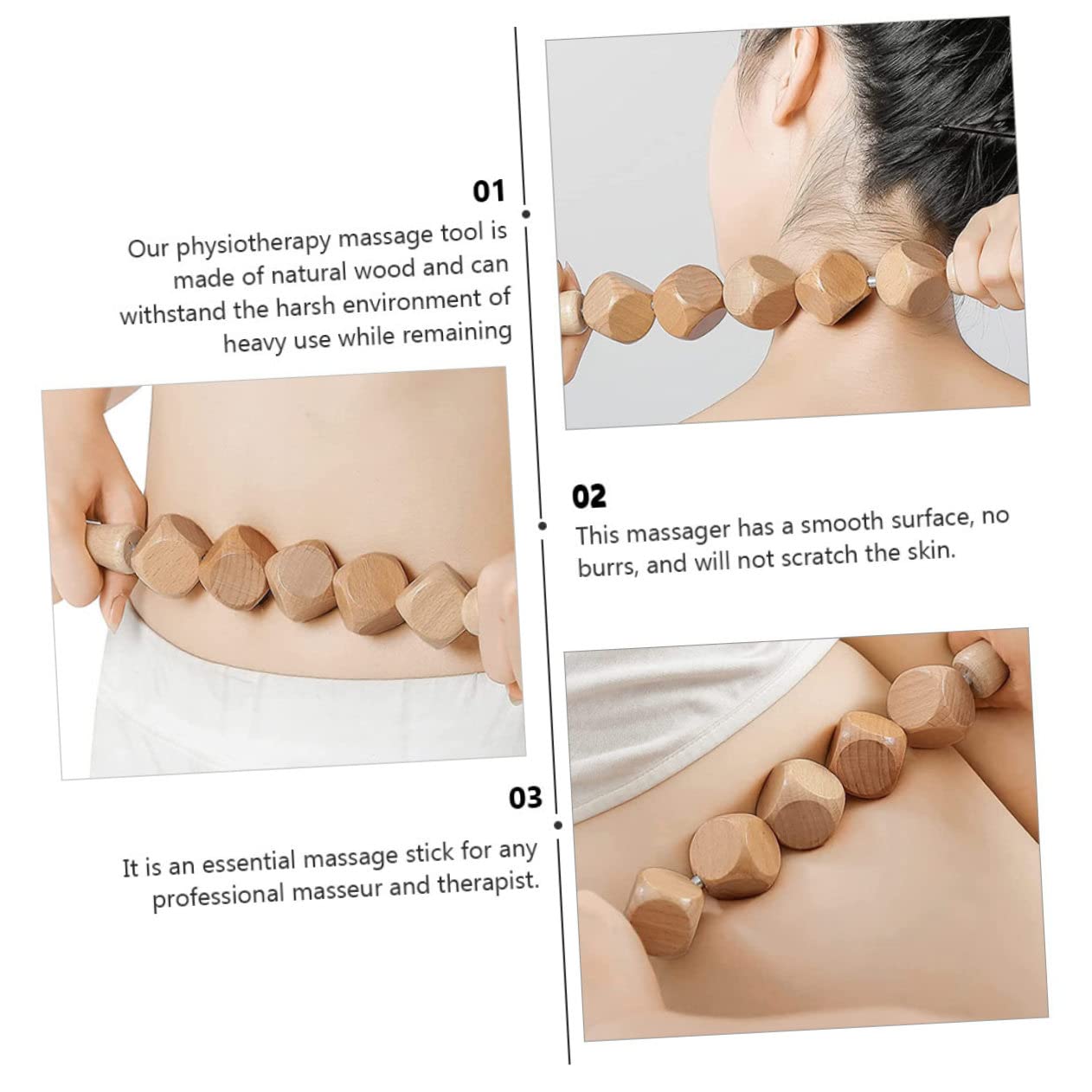 FRCOLOR 2pièces Massage Bois Multifonctionnels Outils De Fitness Pour Soulager La Fatigue Légers Et Portables