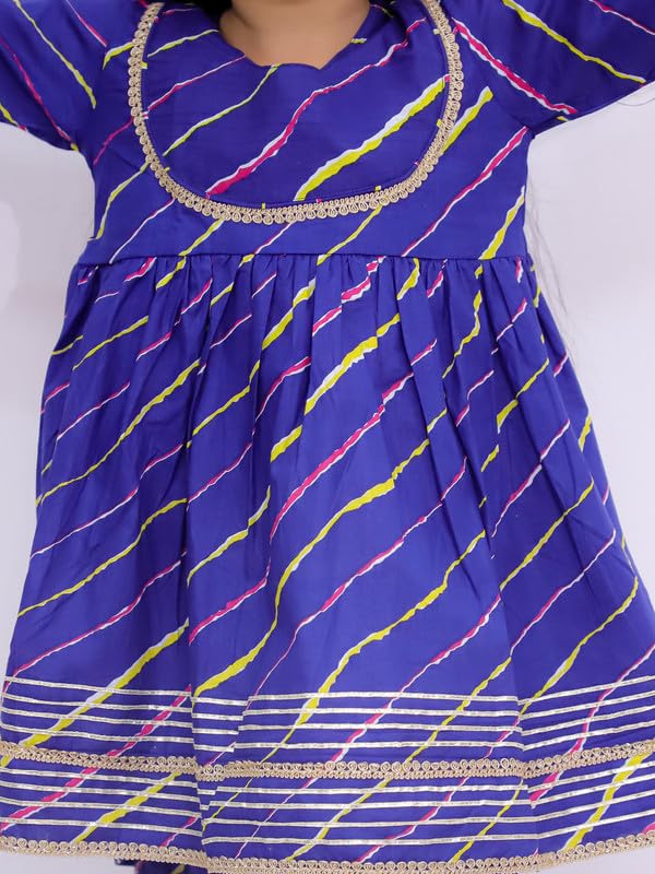 Image of LITTLE GINNIE Girls Kurta Sharara Set | Traditional Ethnic Wear for Kids