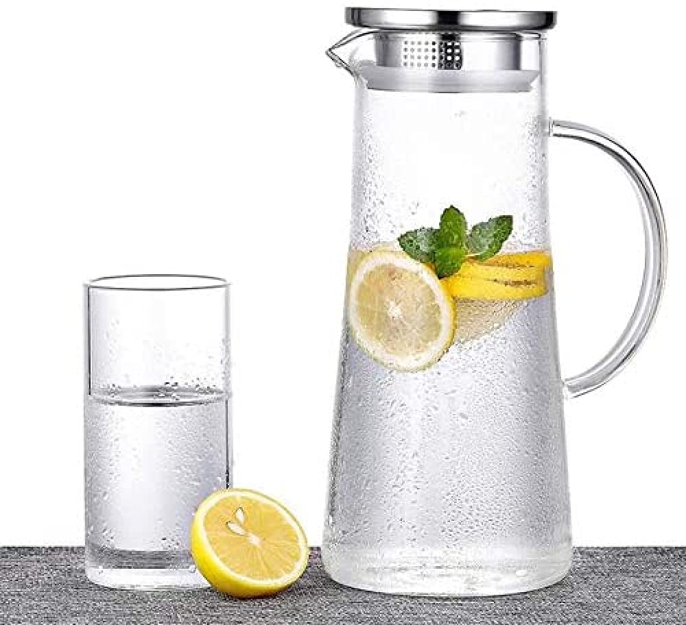 Snarflun Caraffa In Vetro 1,5 Litre Trasparente E Resistente