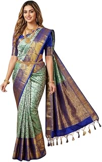 VFCollections Women's Kanchipuram Silk Pure Pattu Sarees With Blouse Price In India