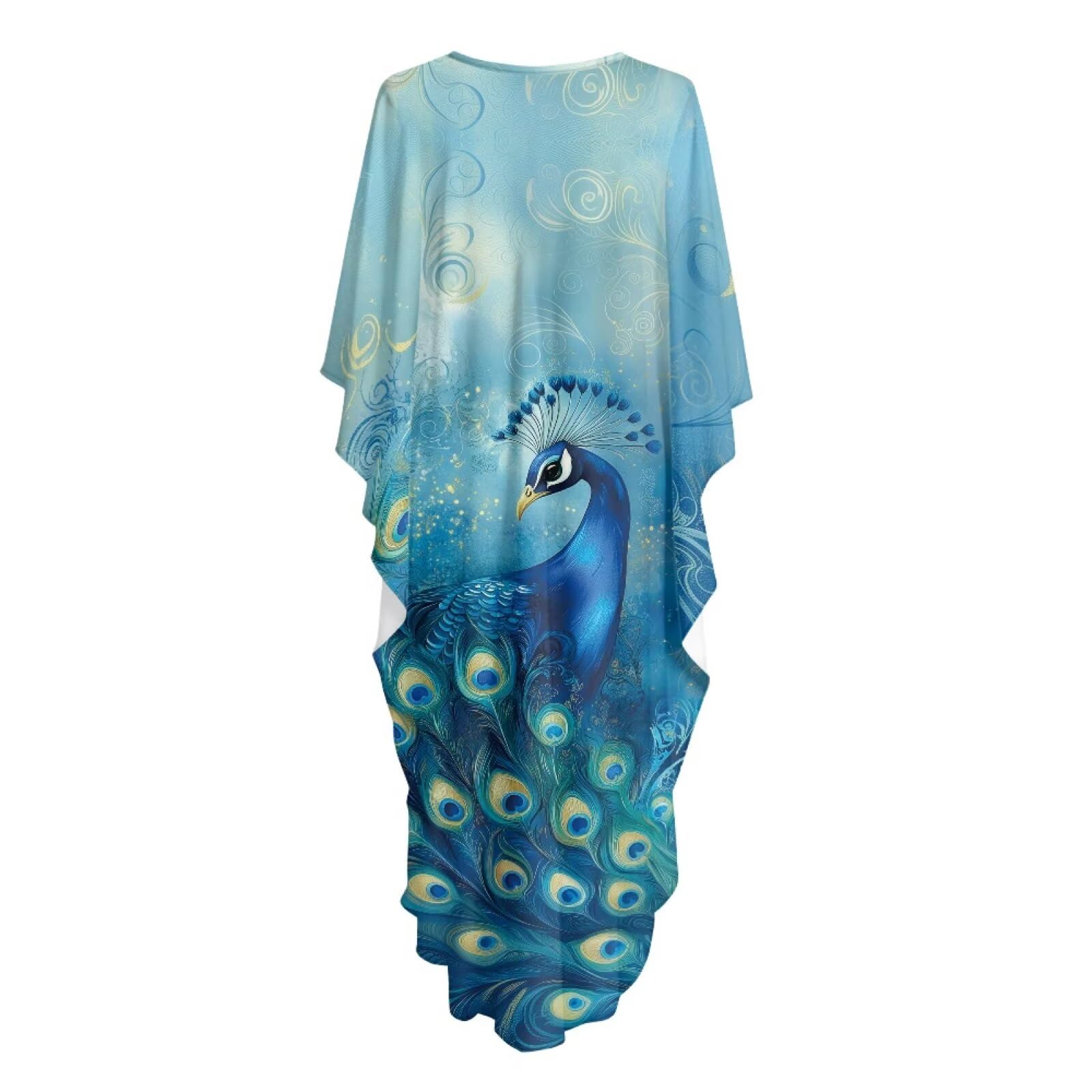 Poceacles Sukienki kaftan dla kobiet z rozcięciami po bokach strój kąpielowy okrycie z nadrukiem kaftan letnia sukienka boho na tropikalne wakacje