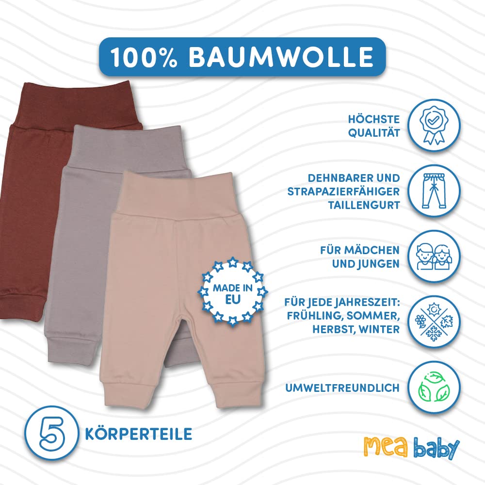 Spodnie niemowlęce unisex MEA BABY wykonane w paczce 5 szt./worek, spodnie niemowlęce dla chłopców, spodnie niemowlęce dla dziewczynek, spodnie wsuwane