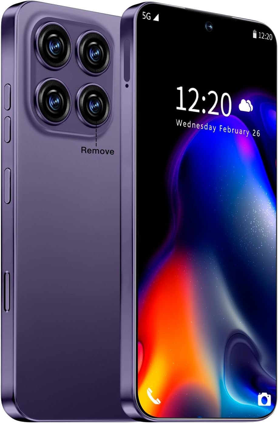 16PROMA X 16+1TB Smartphone Unlocked Cell Phone,6.99" HD Screen Unlocked Phones,Battery 7000mAh Android 14,Face ID/Fingerprint Button unlock/Photos/5G/Dual SIM/GPS (Deep Purple, 16+1TB) 16+1TB Deep Purple