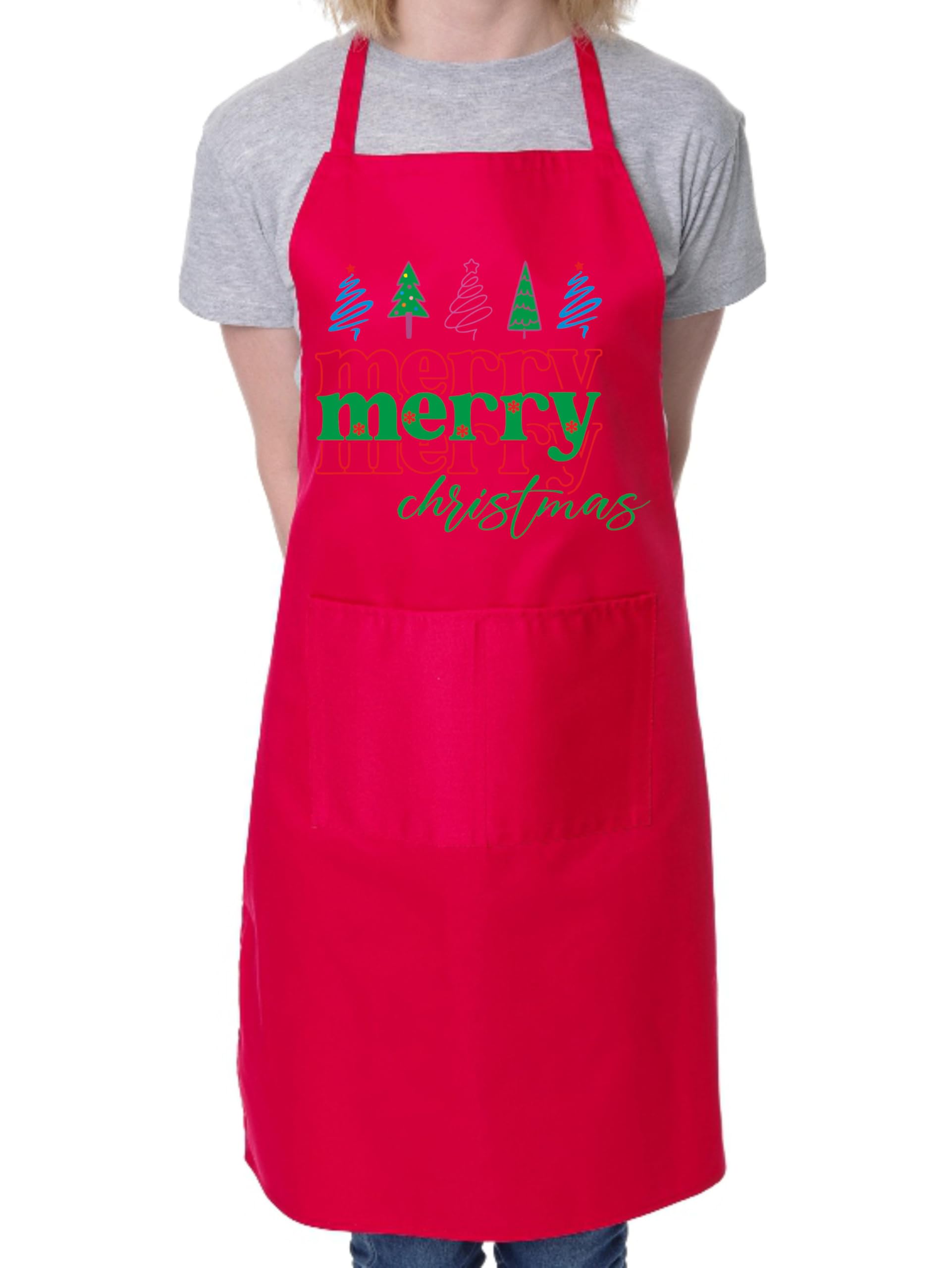 Print4U Merry Christmas Apron Xmas Present Joke Fun Gift Red