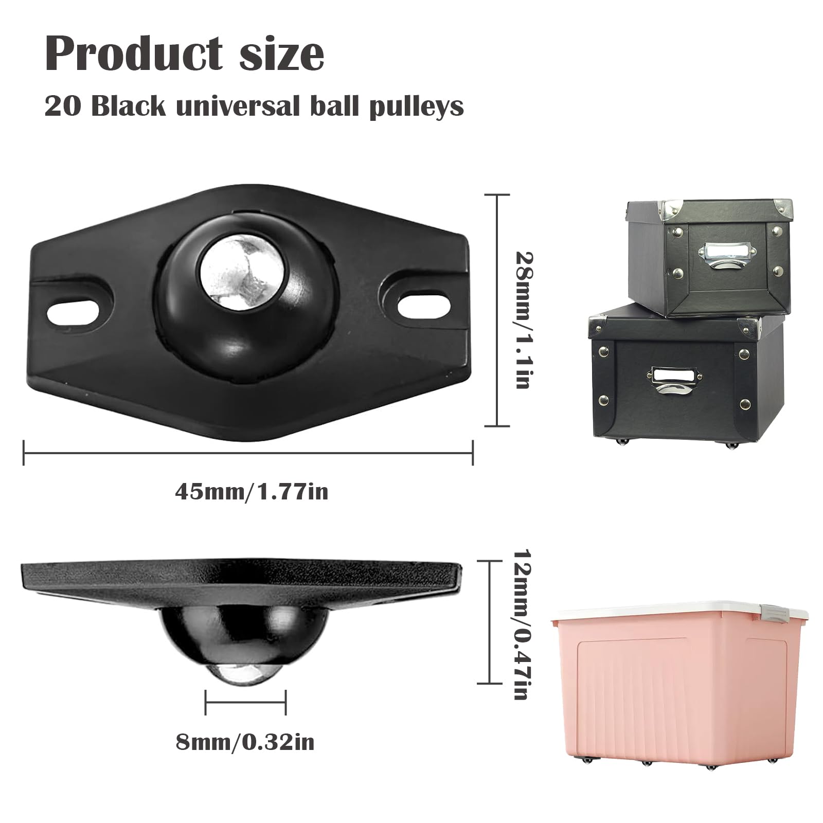 Petites Roulettes à Billes à 360 °, Mini Roulettes Auto Adhésives Avec