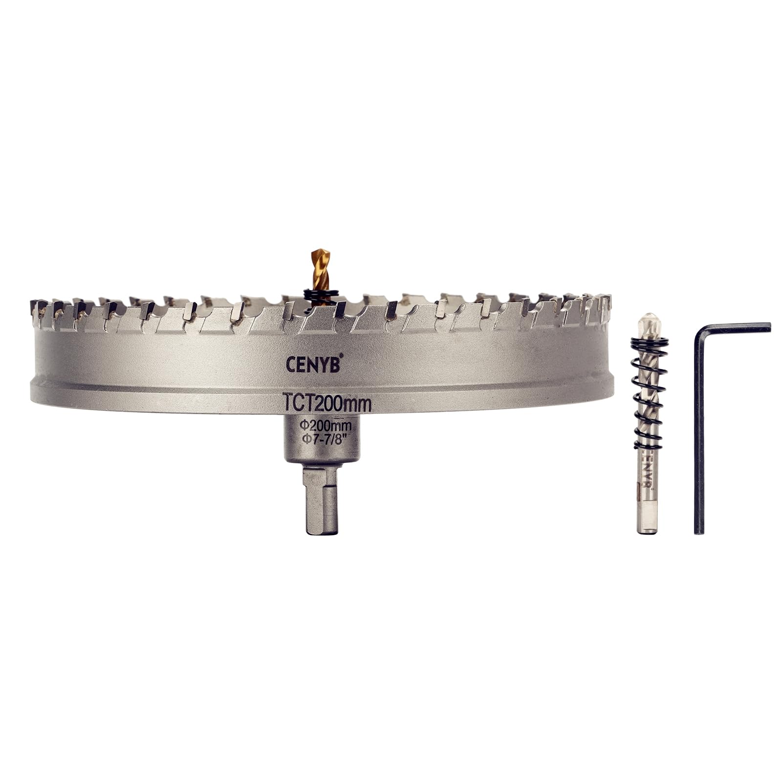 2-1/8" (54mm) Tungsten Carbide Tipped Hole Saw with 2Pcs Titanium-Plated Pilot Drill Bits for Metal, Steel, Iron, Wood, Plastic — view 61