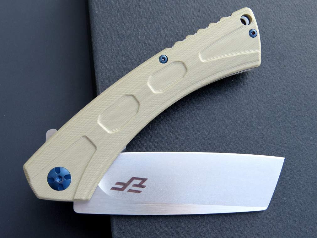 Eafengrow EF931 Pocket Knife D2 Steel Blade Outdoor Tool Knives G10 Handle Pocket Clip EDC Reliable Locking Knife Flipper Knife for Camping Survival and Outdoor (desert)