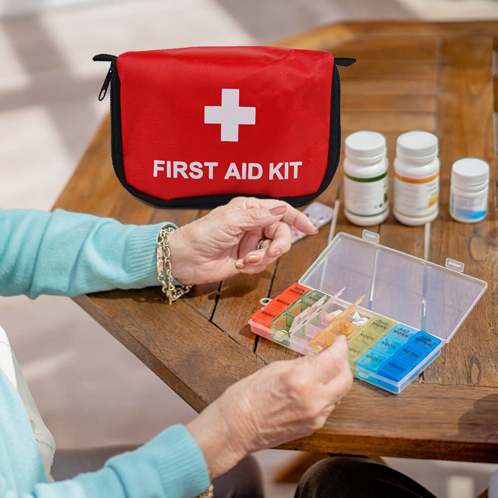 2 Pezzi Mini kit di Pronto Soccorso Borsa per Medicinali Sport Escursionismo Piccola Borsa, Borsas di Pronto Soccorso Vuota, Mini Kit Pronto Soccorso, per Medicinali Portatile per l'home Office