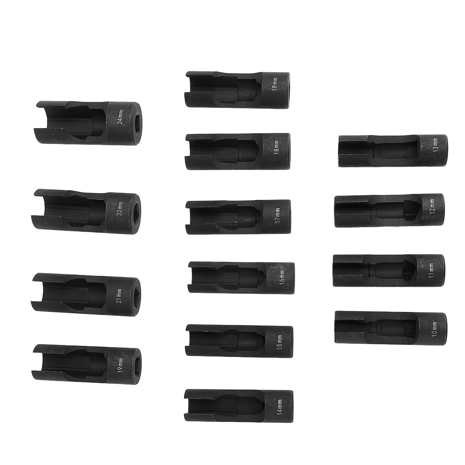 Tbest Juego de Llaves de Tubo para Línea de de Inyector de 1/2 Pulgada, 13 Piezas de Llaves de Tuerca Abocinada de Acero para Conexiones de Inyector de, Tubos Doblados, Sensores EGT, Interruptores